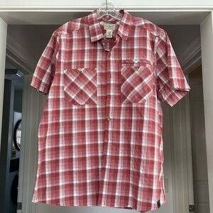 L.L. Bean Men's Red and White Plaid Shirt